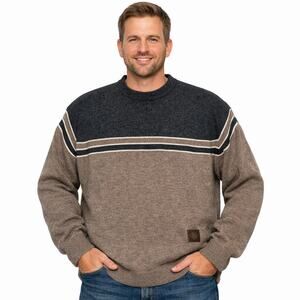 SIMS Snowboards Sweater XL USA Wool Blend Colorblock Pullover Brown Gray